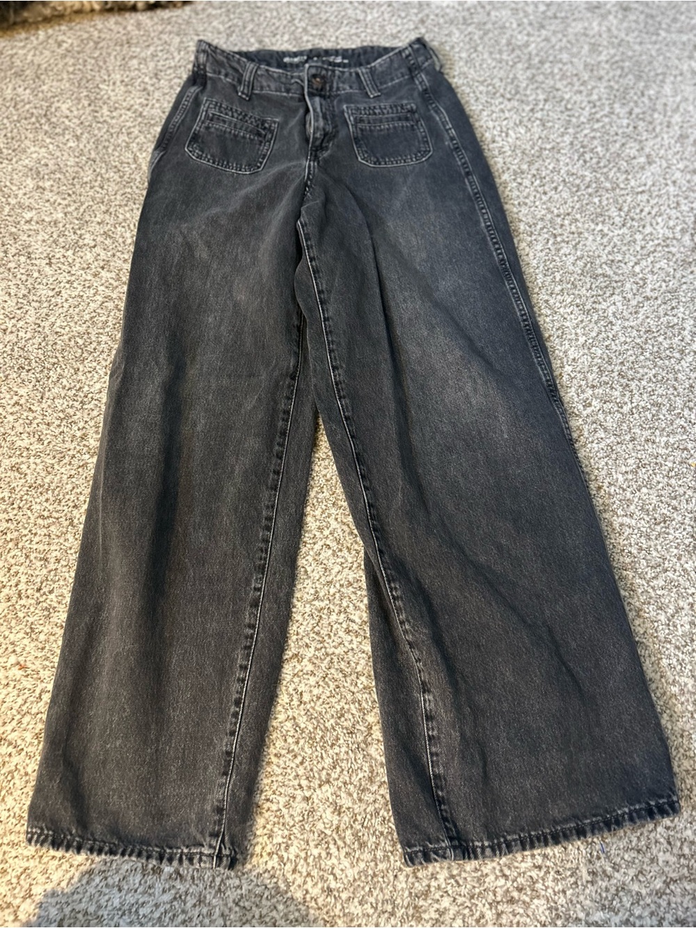 Old Navy Black High Rise Baggy Wide-Leg Denim Jeans